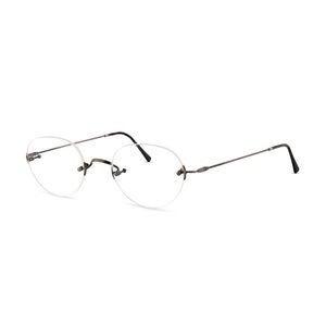 Lunor Classic Panto M Frames Glasses Rimless Round Oval Antique Silver Steel